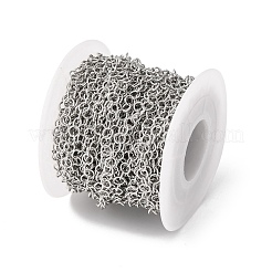 304ステンレススチールローロチェーン  溶接されていない  スプールで  ステンレス鋼色  4x0.5mm&nbsp;CHS-G049-02P-01