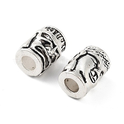 チベット風合金ビーズ  カドミウムフリー＆鉛フリー  スカル  アンティークシルバー  18x14x15mm  穴：6mm  約100個/1000g&nbsp;FIND-Q094-12C-AS