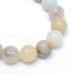 丸い天然フラワーアマゾナイトビーズ連売り  6mm  穴：1mm  約58~60個/連  15インチ&nbsp;X-G-R345-6mm-17