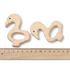 天然ブナ材の連結リング  マクラメ木製リング  フラミンゴの形  バリーウッド  75x60x10mm&nbsp;WOOD-I017-09