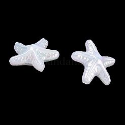 プラスチックビーズを電気メッキ  ヒトデ  ホワイト  19~19.5x19.5x8.8mm  穴：1.8mm&nbsp;KY-Z002-03