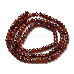 天然石ガーネットビーズ連売り  ロンデル  多面カット  4x3mm  穴：0.8mm  約132~133個/連  15.12~15.24''（38.4~38.7センチメートル）&nbsp;G-D347-B09