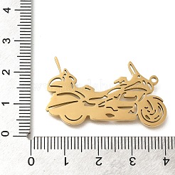 304ステンレスペンダント  バイクの魅力  ゴールドカラー  25x36.5x1.5mm  穴：1.5mm&nbsp;STAS-R131-03G