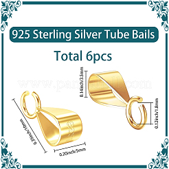6Pcs 925 Sterling Silver Tube Bails&nbsp;STER-SC0001-64G