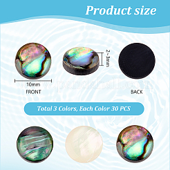 90Pcs 3 Colors Acrylic Imitation Shell Cabochons&nbsp;MACR-PH0001-65A
