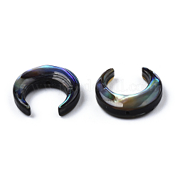 天然アワビシェル/パウアシェルビーズ  三日月  13x13x3mm  穴：0.8mm  約6個/袋&nbsp;SSHEL-N034-122B-01