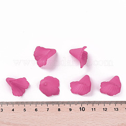 透明なアクリルビーズキャップ  朝顔ビーズ  艶消し  花  赤ミディアム紫  18x18x17mm  穴：1.5mm  約700個/500g&nbsp;PL551-C16