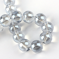 電気メッキガラスビーズセット  虹メッキ  ラウンド  ゲインボロ  7.5x8.5mm  穴：1mm  約100~104個/連  70~74cm&nbsp;X-EGLA-Q062-8mm-A07