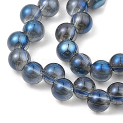 電気メッキガラスビーズセット  パール光沢メッキ  電球  マリンブルー  5mm  穴：1mm  約98個/連  15.35''（39センチメートル）&nbsp;GLAA-Q105-01I