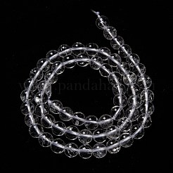 天然石クオーツクリスタルビーズ連売り  木綿糸で  ラウンド  6mm  穴：1mm  約60個/連  14.76インチ（37.5cm）&nbsp;G-H236-05A-6mm