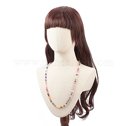 女性用 5 スタイル キラキラ ガラス ビーズ ネックレス セット 5 個  ミックスカラー  35.43インチ（90cm）  1個/スタイル&nbsp;NJEW-JN04056
