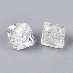 手作りの箔ガラスビーズ連売り  双円錐形  透明  12~14.5x14.5~16x14.5~16mm  穴：1~1.4mm  約30個/連  15.16~15.55インチ（38.5~39.5cm）&nbsp;FOIL-N033-01E