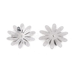 真鍮製ビーズキャップ  花  プラチナ  35~35.5x33.5~34x3.5~5mm  穴：0.8~0.9mm&nbsp;KK-N278-10P
