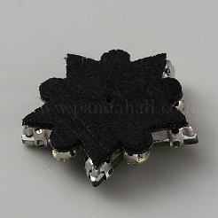 ラインストーン糸アイロン/縫い付けパッチ  ガム入り  布のアップリケ  スター  ペリドット  31x32x8mm&nbsp;DIY-WH0589-98B