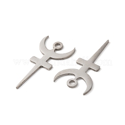 変色しない304ステンレススチールペンダント  ハーデスのシンボルチャーム  ステンレス鋼色  40x20.5x1mm  穴：3mm&nbsp;STAS-H212-24P
