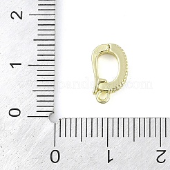 真鍮マイクロは、クリアキュービックジルコニアペンダントベイルを開く  ジュエリー作り  ゴールドカラー  16x2.8x7mm  穴：1.2mm  内径：6x4mm&nbsp;KK-L219-01G-01