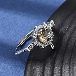Brass Micro Pave Cubic Zirconia Finger Rings&nbsp;CU-CBA260E-09P