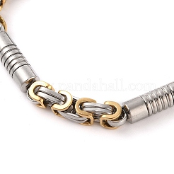 PVD Vacuum Plating 201 Stainless Steel Column Link & Byzantine Chain Bracelets&nbsp;BJEW-Z023-09P-1