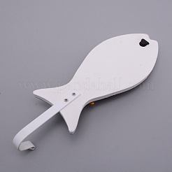 地中海スタイルのパイン材の壁フック  鉄パーツ  魚  プルシアンブルー  233x78.5x15.5mm&nbsp;AJEW-WH0017-05