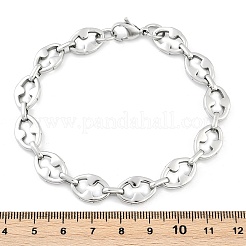 304 Stainless Steel Oval Link Chain Bracelets for Women Men&nbsp;BJEW-F488-48B-P