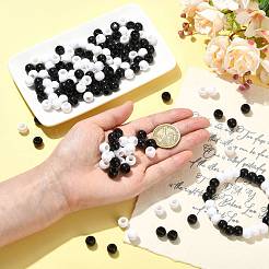 180個2色不透明アクリルヨーロピアンビーズ  大穴ビーズ  ロンデル  ミックスカラー  10x8mm  穴：5mm  約90PCS /カラー&nbsp;SACR-FS0001-54
