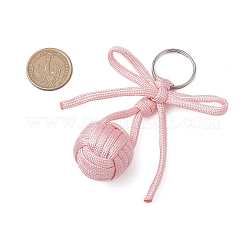 Polyester Braid Ball 304 Stainless Steel Keychains&nbsp;KEYC-JKC01117-01