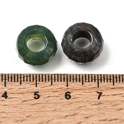 天然なインディアンアゲートヨーロッパのビーズ  大穴ビーズ  多面カット  ロンデル  13x7.5mm  穴：6mm&nbsp;GG-NH0003-A14