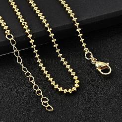 3MM Brass Rondelle Link Chain Necklaces&nbsp;NJEW-M108-12G