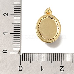 Brass Micro Pave Cubic Zirconia and Glass Pendants&nbsp;KK-K388-32G