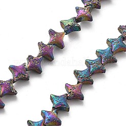 Electroplated Natural Lava Rock Beads Strands&nbsp;G-A251-C01-01E