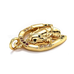 Brass Micro Pave Cubic Zirconia Pendants&nbsp;ZIRC-O039-01G