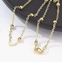 女性用真鍮サテライトチェーンネックレス  カドミウムフリー＆鉛フリー  18KGP本金メッキ  44.2~45.5cm&nbsp;NJEW-P265-06G