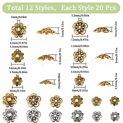 240Pcs 12 Style Tibetan Style Alloy Flower Bead Caps&nbsp;FIND-SC0008-76