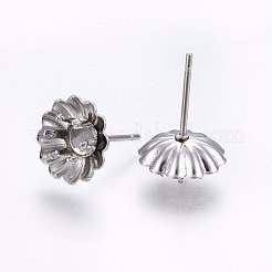 Non-Tarnish 201 Stainless Steel Stud Earring Settings&nbsp;STAS-I095-11P