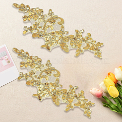 2Pairs Leaves Polyester Embroidery Ornaments Accessories&nbsp;DIY-GF0014-46C