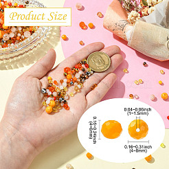 1000PCSガラスビーズ  ロンデル  多面カット  ゴールデンロッド  4~8x4~6mm  穴：1~1.5mm&nbsp;GLAA-CJC0001-24C