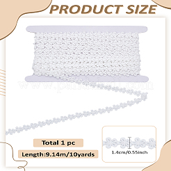 10ヤードミルクファイバー刺繍レーストリムリボン  衣類用アクセサリー  ホワイト  1/2インチ（14mm）  約10.00ヤード（9.14m）/セット&nbsp;OCOR-LP0002-98