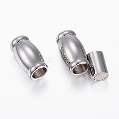 変色しにくい304ステンレススチール製のマグネット留め具と接着端  オーバル  ステンレス鋼色  17x10mm&nbsp;STAS-E006-16