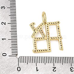 Brass Micro Pave Clear Cubic Zirconia Pendants&nbsp;CU-CBA3C32-08G