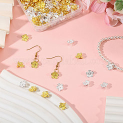 200本2色合金ペンダント  花のチャーム  ミックスカラー  9.5x9.5x5.5mm  穴：1.6mm  100個/カラー&nbsp;FIND-CA0011-56