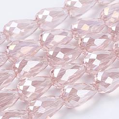 Electroplate Glass Beads Strands&nbsp;EGLA-D015-15x10mm-23