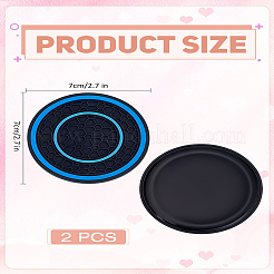 PVCコースター2枚  カップマット  フラットラウンド  ブルー  69x5mm&nbsp;AJEW-LP0006-75C