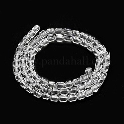 透明ガラスビーズ連売り  ファセットバレル  透明  5~6x4mm  穴：1mm  約78~81個/連  15.94''~18.82''（40.5~47.8センチメートル）&nbsp;GLAA-G112-05F