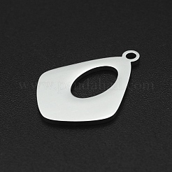 変色しない201ステンレススチールペンダント  レーザー切断  中空  凧  ステンレス鋼色  22x15.5x1mm  穴：1.6mm&nbsp;STAS-N090-LA059