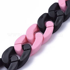 Handmade Opaque Spray Painted Acrylic Curb Chains&nbsp;AJEW-JB00619-01