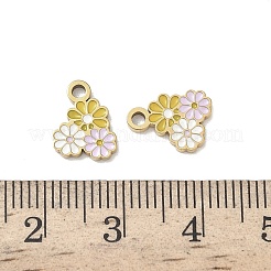 304ステンレススチールチャーム  花  エナメル  イオンプレーティング（ip）  18KGP本金メッキ  11x8.5x1mm  穴：1.6mm&nbsp;STAS-C155-09G