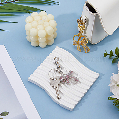 2Pcs 2 Colors Zinc Alloy Cubic Zirconia Keychains&nbsp;KEYC-HS0001-10