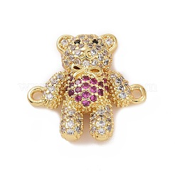 Brass Micro Pave Cubic Zirconia Connector Charms&nbsp;ZIRC-P107-01G