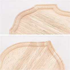 特殊形状のゴム製木製ベースディスプレイ  家具アクセサリー  小麦  15x12x1.8cm  内径：10.3x13のCM&nbsp;WOOD-WH0023-36