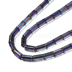 電気メッキガラスビーズセット  フルメッキ  コラム  パープルメッキ  4.5~5x2.5mm  穴：0.8mm  約75個/連  14.17インチ（36cm）&nbsp;LS-EGLA-K014-B-FP09